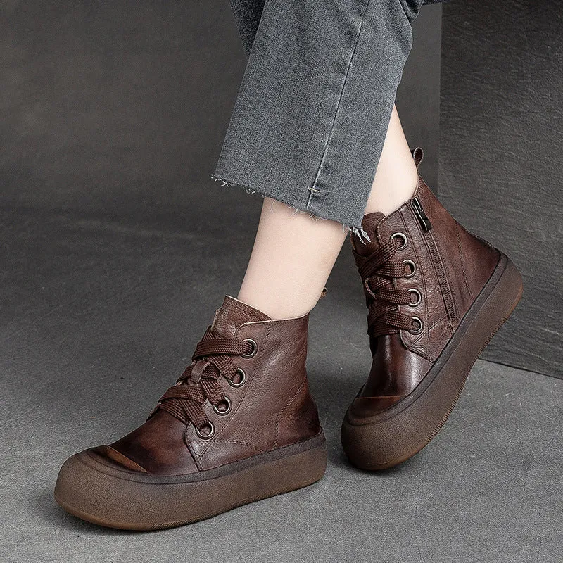 Women Autumn New Trendy Retro Leather Boots