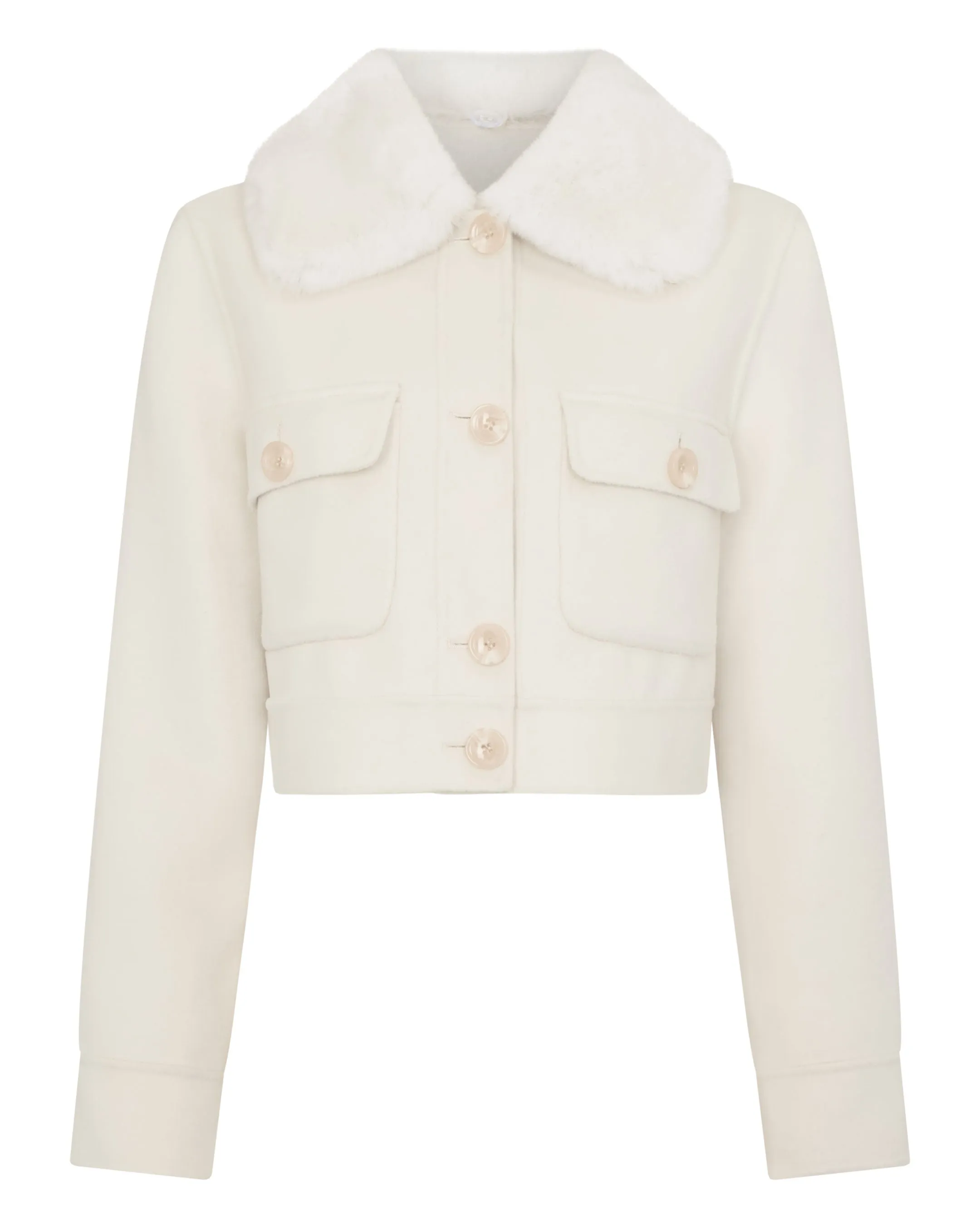 Women's Rosie Rex Collared Jacket Ivory White